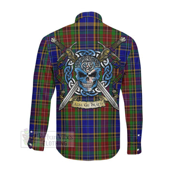 Beattie (Beatty) Tartan Long Sleeve Button Shirt with Family Crest Celtic Skull Style Men's Shirt - Tartan Vibes Clothing