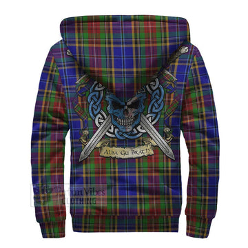 Beattie (Beatty) Tartan Sherpa Hoodie with Family Crest Celtic Skull Style - Tartan Vibes Clothing