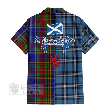 Beattie (Beatty) Tartan Hawaiian Shirt Happy St. Andrew's Day Half Tartan Style - Tartan Vibes Clothing