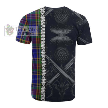 Beattie (Beatty) Tartan Cotton T-shirt with Family Crest Cross Sword Thistle Celtic Vibes