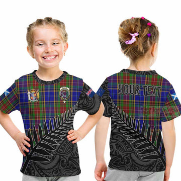 Tartan Vibes Clothing Beattie (Beatty) Crest Tartan Kid T-Shirt with New Zealand Silver Fern Half Style