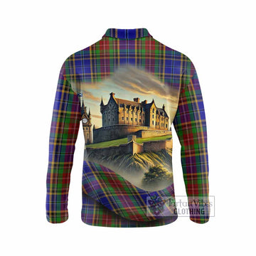 Beattie (Beatty) Tartan Family Crest Long Sleeve Polo Shirt with Scottish Ancient Castle Style - Tartan Vibes Clothing