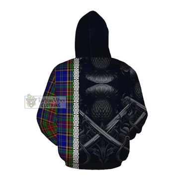 Beattie (Beatty) Tartan Cotton Hoodie with Family Crest Cross Sword Thistle Celtic Vibes Pullover Hoodie - Tartan Vibes Clothing