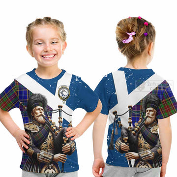 Beattie (Beatty) Tartan Kid T-Shirt with Family Crest Scottish Bagpiper Vibes - Tartan Vibes Clothing