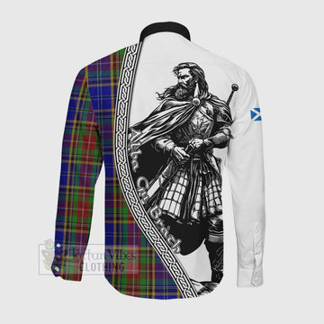 Beattie (Beatty) Tartan Clan Crest Long Sleeve Button Shirt with Highlander Warrior Celtic Style Men's Shirt - Tartan Vibes Clothing