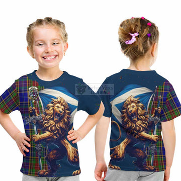 Beattie (Beatty) Tartan Family Crest Kid T-Shirt with Scottish Majestic Lion - Tartan Vibes Clothing