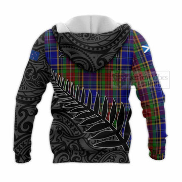 Tartan Vibes Clothing Beattie (Beatty) Crest Tartan Knitted Hoodie with New Zealand Silver Fern Half Style