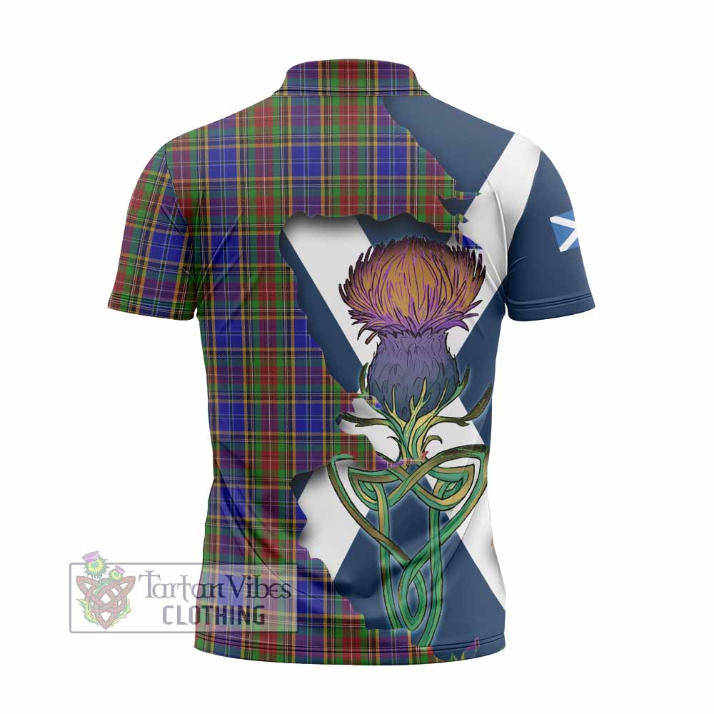 Tartan Vibes Clothing Beattie (Beatty) Tartan Family Crest Zipper Polo Shirt Scottish Thistle Celtic Inspired