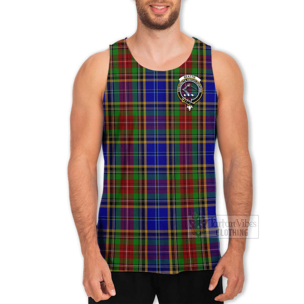 Beattie (Beatty) Tartan Men's Tank Top with Family Crest Celtic Skull Style - Tartan Vibes Clothing