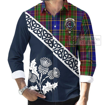 Beattie (Beatty) Tartan Long Sleeve Button Shirt Featuring Thistle and Scotland Map Men's Shirt - Tartan Vibes Clothing
