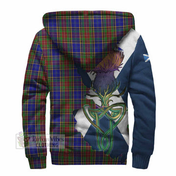 Tartan Vibes Clothing Beattie (Beatty) Tartan Family Crest Sherpa Hoodie Scottish Thistle Celtic Inspired