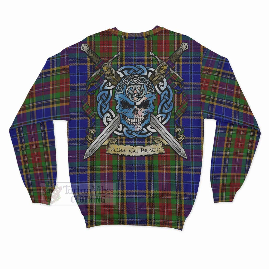 Beattie (Beatty) Tartan Sweatshirt with Family Crest Celtic Skull Style - Tartan Vibes Clothing