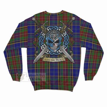 Beattie (Beatty) Tartan Sweatshirt with Family Crest Celtic Skull Style - Tartan Vibes Clothing