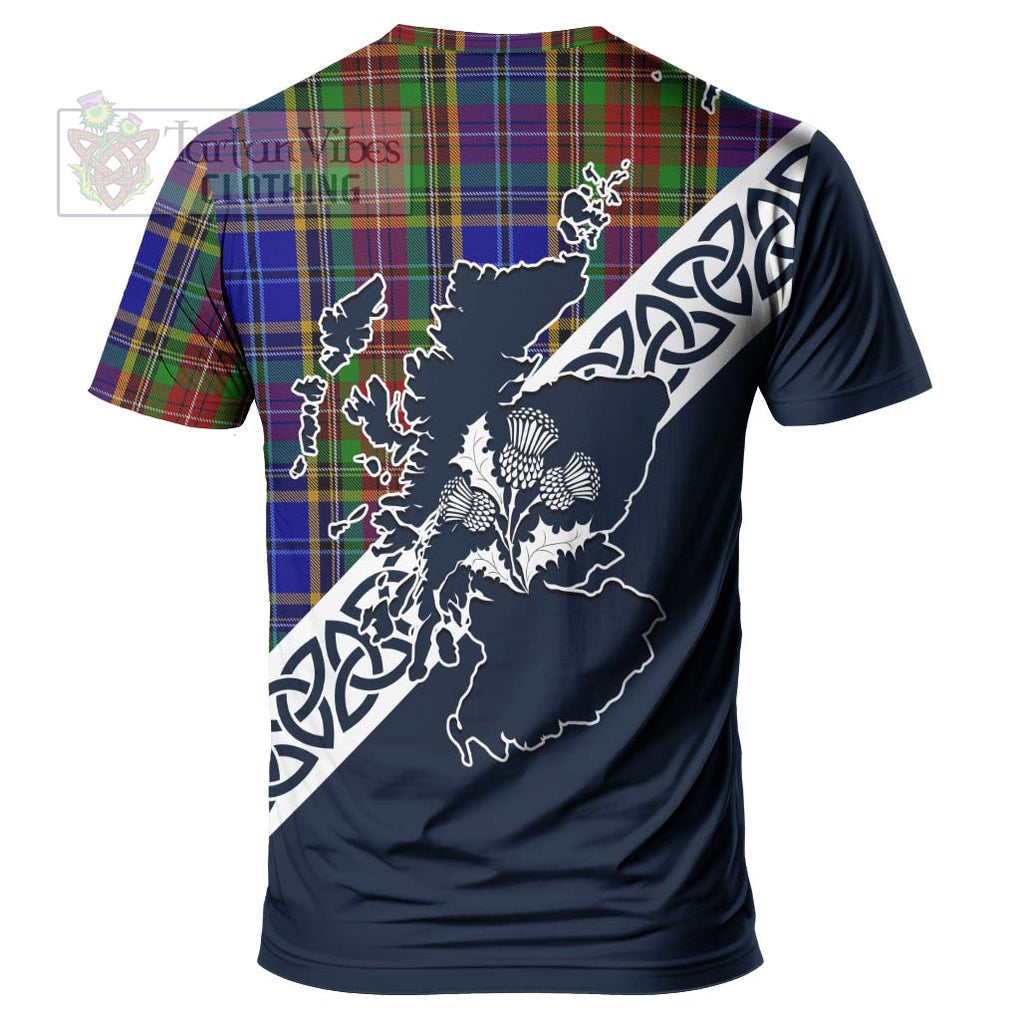 Beattie (Beatty) Tartan T-Shirt Featuring Thistle and Scotland Map