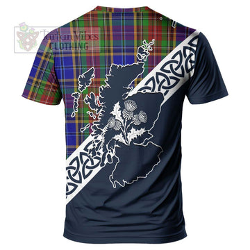 Beattie (Beatty) Tartan T-Shirt Featuring Thistle and Scotland Map