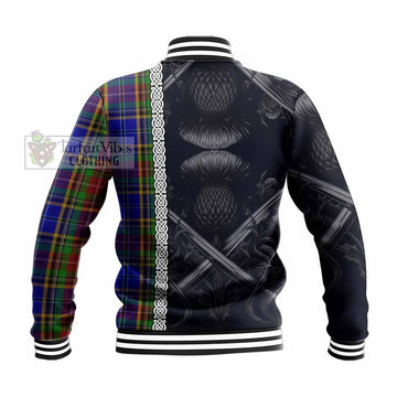 Beattie (Beatty) Tartan Baseball Jacket with Family Crest Cross Sword Thistle Celtic Vibes - Tartan Vibes Clothing