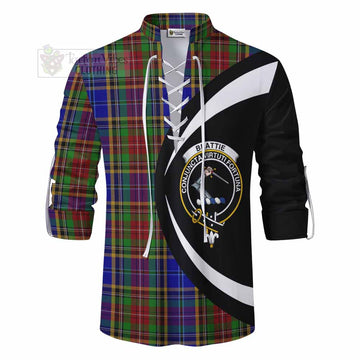 Beattie (Beatty) Tartan Ghillie Kilt Shirt with Family Crest Circle Style - Tartan Vibes Clothing