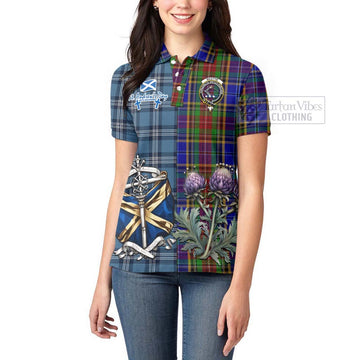 Beattie (Beatty) Tartan Women's Polo Shirt Happy St. Andrew's Day Half Tartan Style - Tartan Vibes Clothing