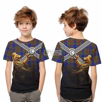 Beattie (Beatty) Crest Tartan Kid T-Shirt with Golden Lion Emblem Celtic Style - Tartan Vibes Clothing