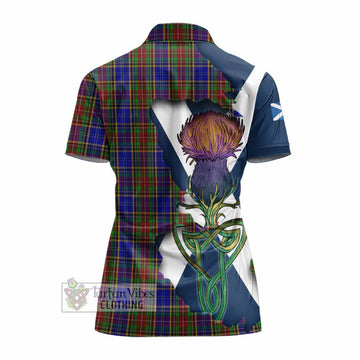 Tartan Vibes Clothing Beattie (Beatty) Tartan Family Crest Women's Polo Shirt Scottish Thistle Celtic Inspired
