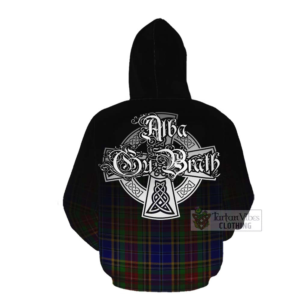 Tartan Vibes Clothing Beattie (Beatty) Tartan Cotton Hoodie Featuring Alba Gu Brath Family Crest Celtic Inspired