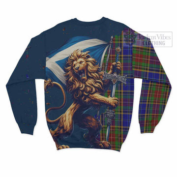 Beattie (Beatty) Tartan Family Crest Sweatshirt with Scottish Majestic Lion - Tartan Vibes Clothing