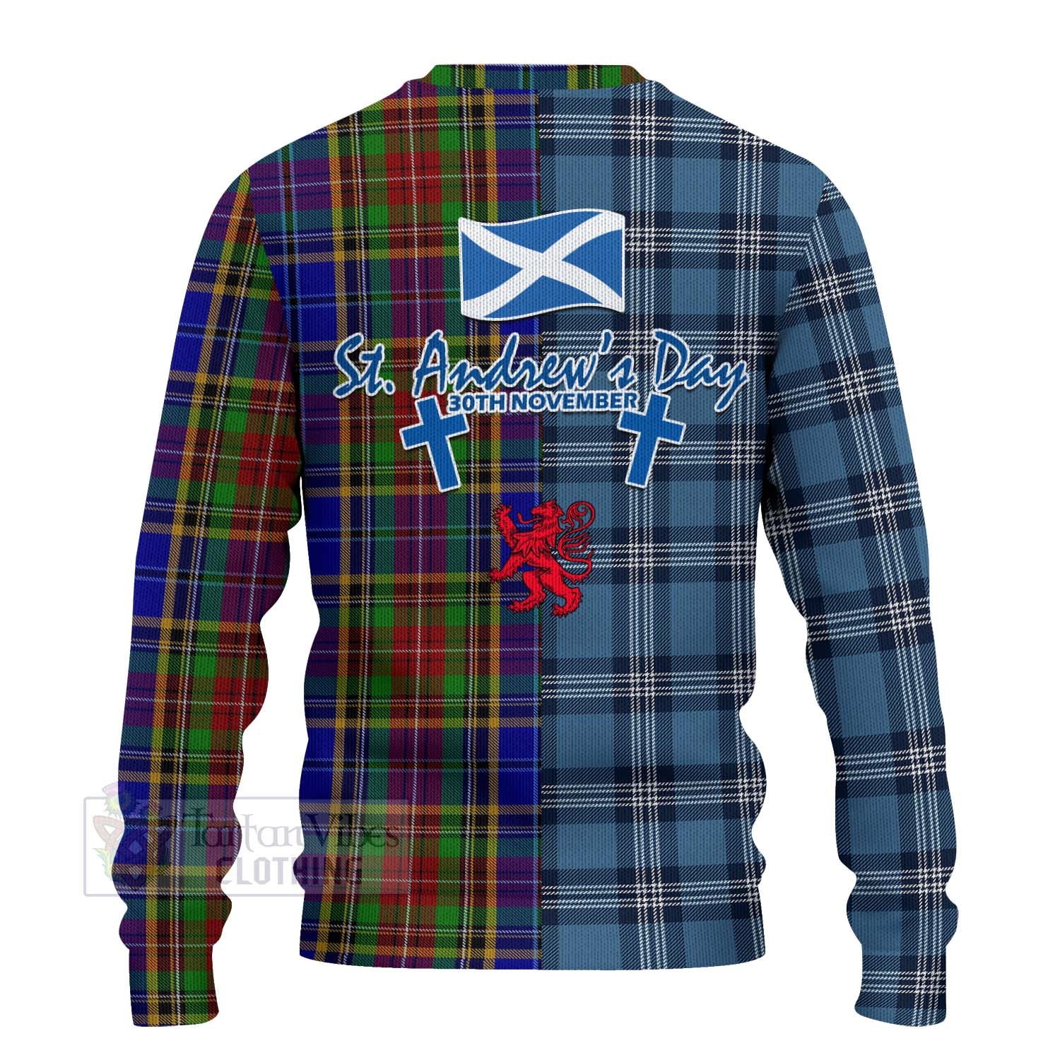 Beattie (Beatty) Tartan Knitted Sweater Happy St. Andrew's Day Half Tartan Style - Tartan Vibes Clothing