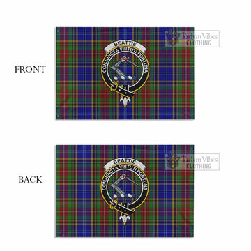 Tartan Vibes Clothing Beattie (Beatty) Tartan House Flag with Family Crest