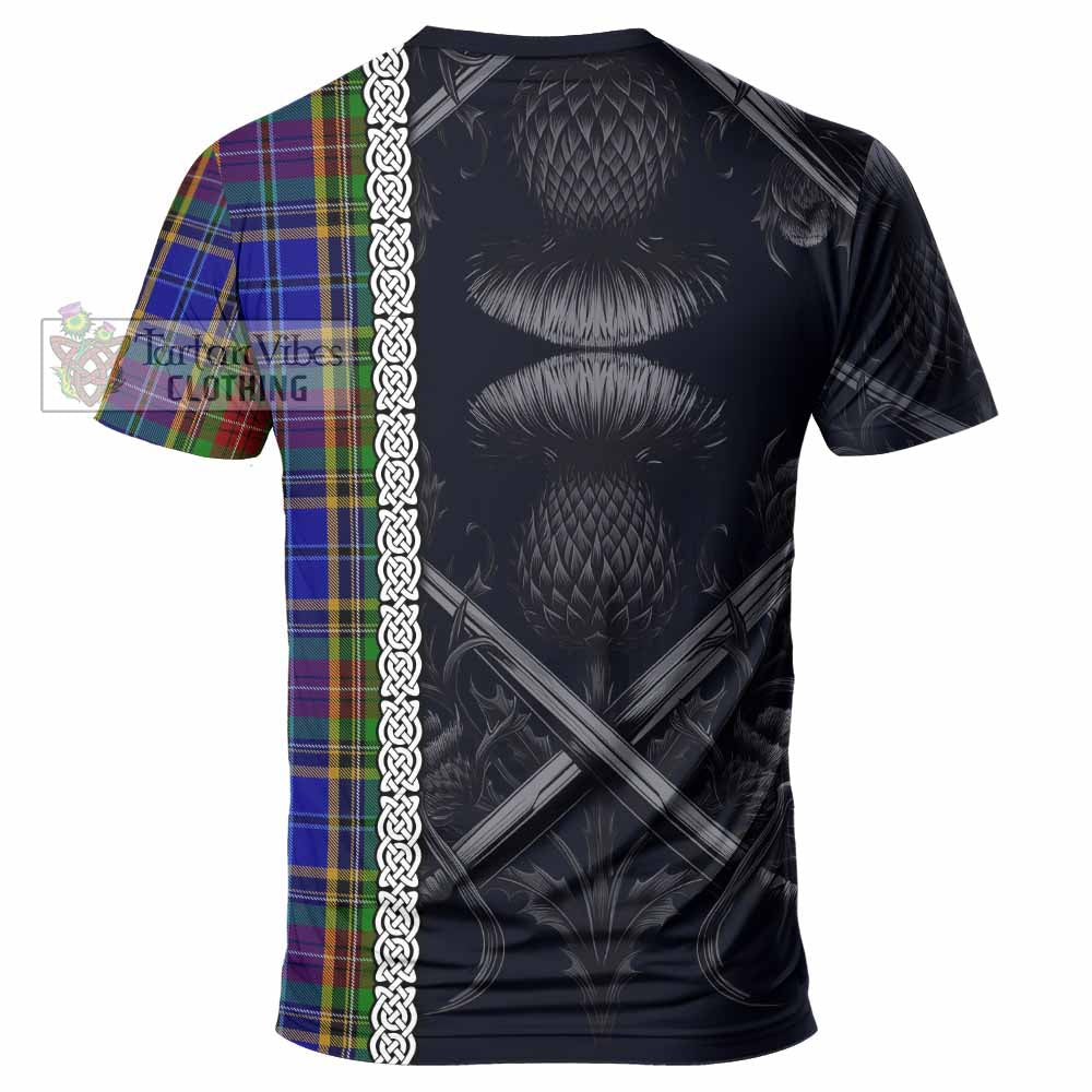 Tartan Vibes Clothing Beattie (Beatty) Tartan T-Shirt with Family Crest Cross Sword Thistle Celtic Vibes