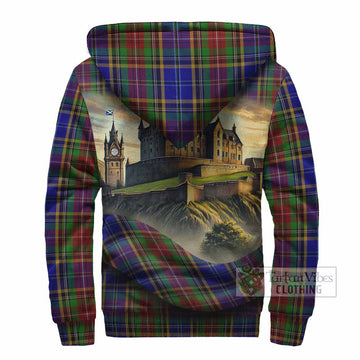 Beattie (Beatty) Tartan Family Crest Sherpa Hoodie with Scottish Ancient Castle Style - Tartan Vibes Clothing