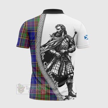 Beattie (Beatty) Tartan Clan Crest Zipper Polo Shirt with Highlander Warrior Celtic Style - Tartan Vibes Clothing