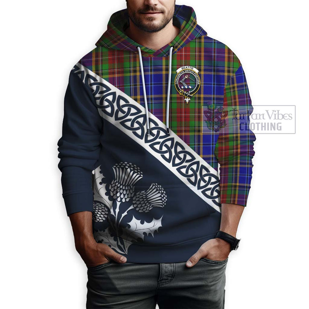 Beattie (Beatty) Tartan Hoodie Featuring Thistle and Scotland Map - Tartan Vibes Clothing