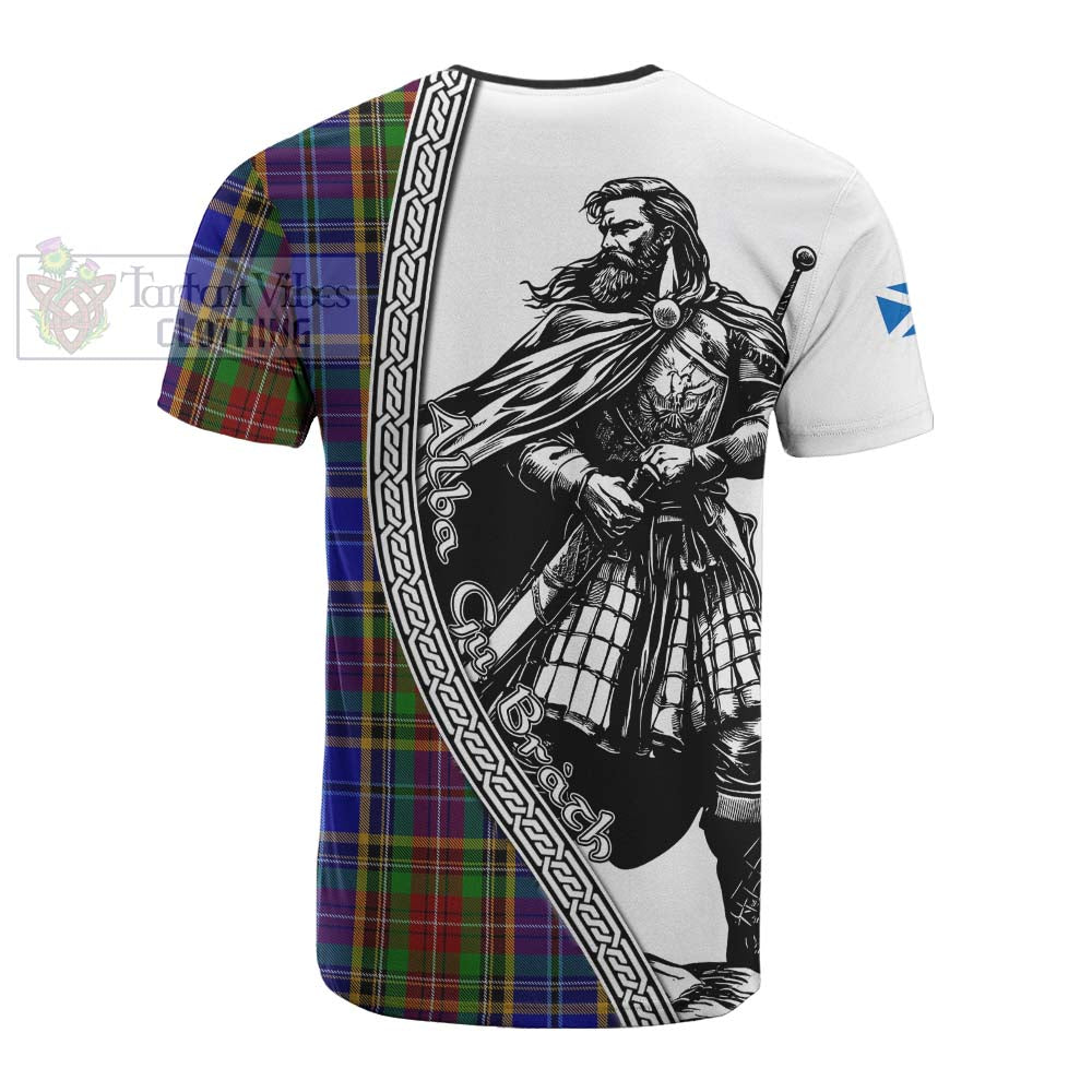 Beattie (Beatty) Tartan Clan Crest Cotton T-shirt with Highlander Warrior Celtic Style