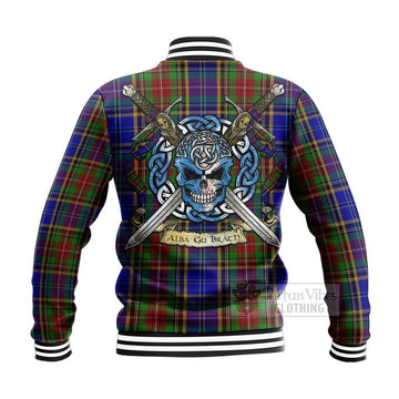 Beattie (Beatty) Tartan Baseball Jacket with Family Crest Celtic Skull Style - Tartan Vibes Clothing