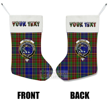 Beattie (Beatty) Tartan Family Crest Christmas Stocking with Personalized Text - Tartan Vibes Clothing