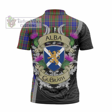 Beattie (Beatty) Tartan Family Crest Zipper Polo Shirt Lion Rampant Royal Thistle Shield Celtic Inspired - Tartan Vibes Clothing