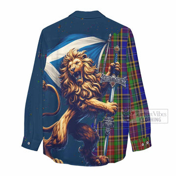 Beattie (Beatty) Tartan Family Crest Women's Casual Shirt with Scottish Majestic Lion - Tartan Vibes Clothing