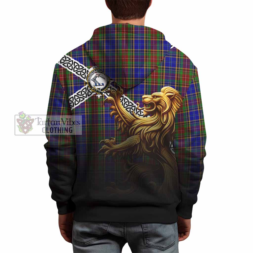 Beattie (Beatty) Crest Tartan Hoodie with Golden Lion Emblem Celtic Style - Tartan Vibes Clothing