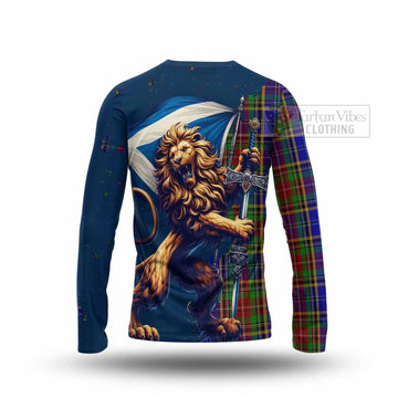 Beattie (Beatty) Tartan Family Crest Long Sleeve T-Shirt with Scottish Majestic Lion - Tartan Vibes Clothing
