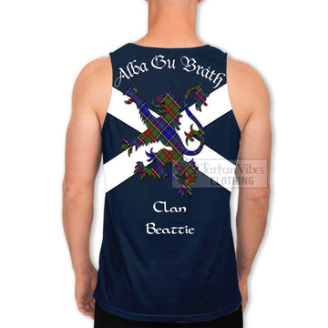 Beattie (Beatty) Tartan Lion Rampant Men's Tank Top Proudly Display Your Heritage with Alba Gu Brath and Clan Name - Tartan Vibes Clothing