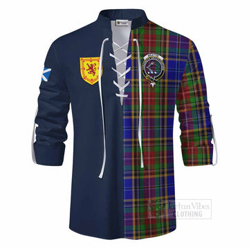 Beattie (Beatty) Tartan Ghillie Kilt Shirt Alba with Scottish Lion Royal Arm Half Style - Tartan Vibes Clothing