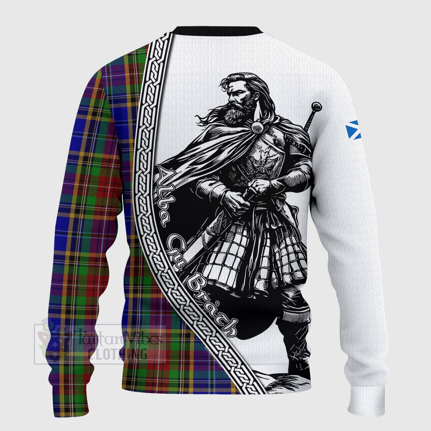 Beattie (Beatty) Tartan Clan Crest Knitted Sweater with Highlander Warrior Celtic Style - Tartan Vibes Clothing
