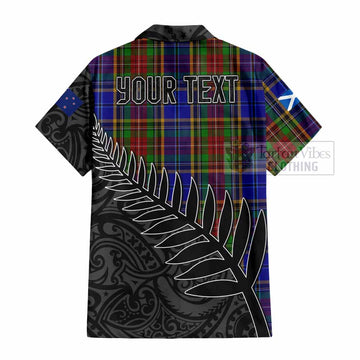 Tartan Vibes Clothing Beattie (Beatty) Crest Tartan Short Sleeve Button Shirt with New Zealand Silver Fern Half Style