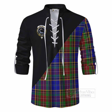 Beattie (Beatty) Tartan Ghillie Kilt Shirt with Family Crest and Military Logo Style - Tartan Vibes Clothing
