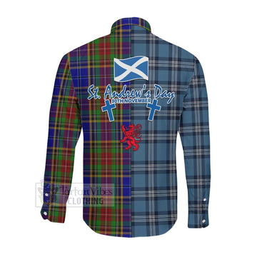 Beattie (Beatty) Tartan Long Sleeve Button Shirt Happy St. Andrew's Day Half Tartan Style Men's Shirt - Tartan Vibes Clothing