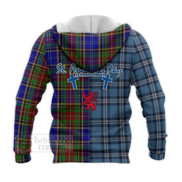 Beattie (Beatty) Tartan Knitted Hoodie Happy St. Andrew's Day Half Tartan Style - Tartan Vibes Clothing