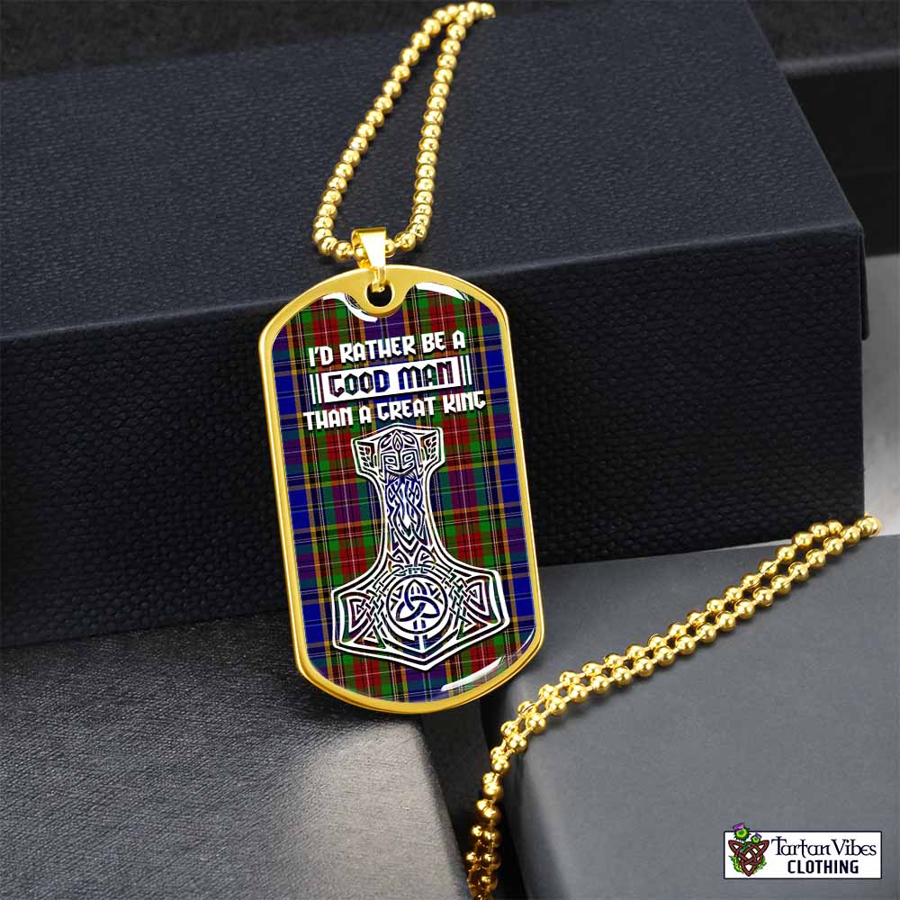 Beattie (Beatty) Tartan Dog Tag Necklace Viking Mjolnir Style Gold No - Tartan Vibes Clothing