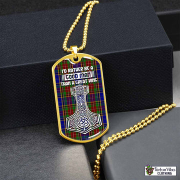 Tartan Vibes Clothing Beattie (Beatty) Tartan Dog Tag Necklace Viking Mjolnir Style