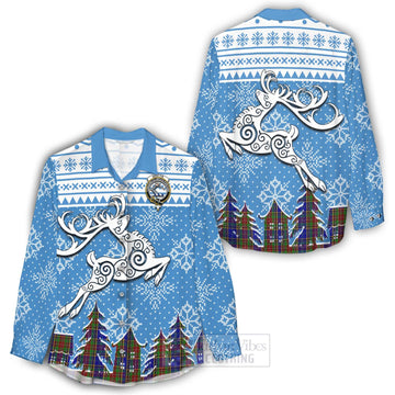 Beattie (Beatty) Clan Christmas Women's Casual Shirt Celtic Reindeer Style - Tartan Vibes Clothing