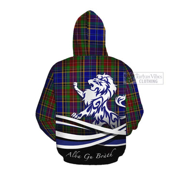 Tartan Vibes Clothing Beattie (Beatty) Tartan Cotton Hoodie with Alba Gu Brath Regal Lion Emblem